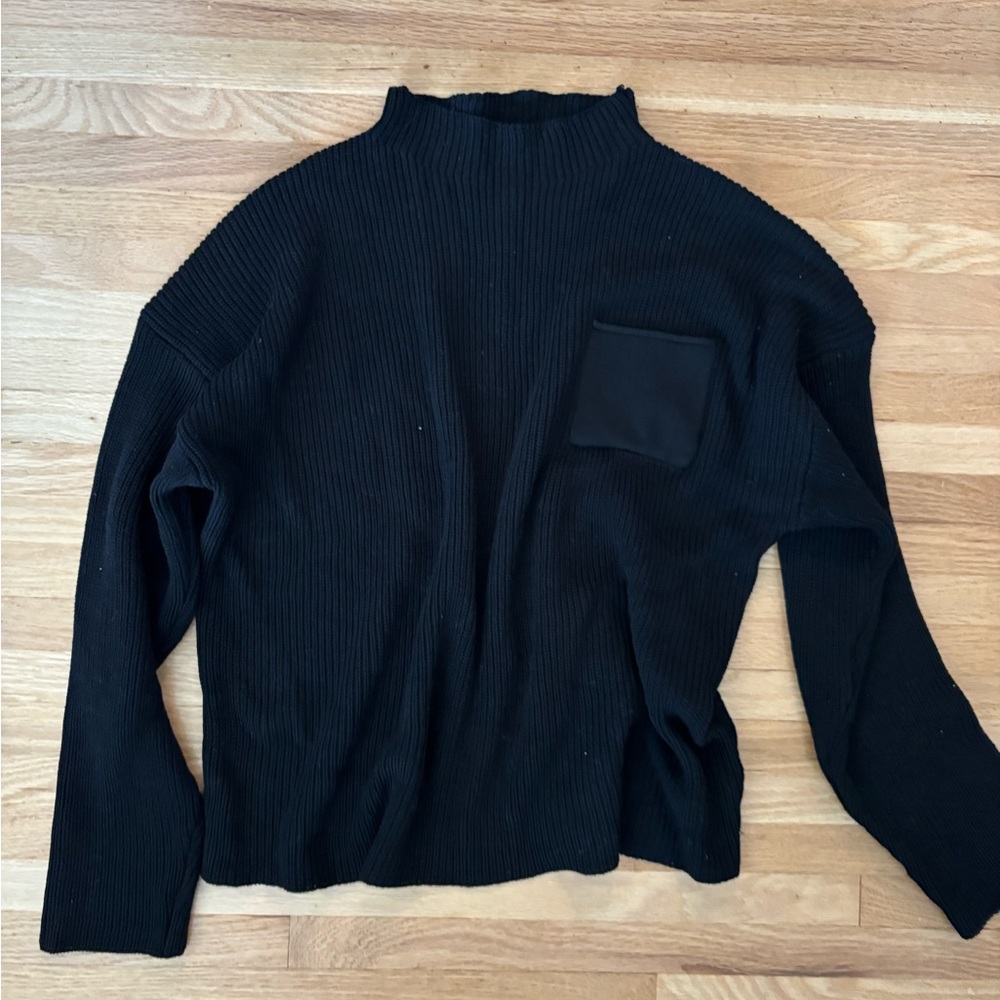 Black Ribbed Sweater and Pants Set - Picture 2 of 3